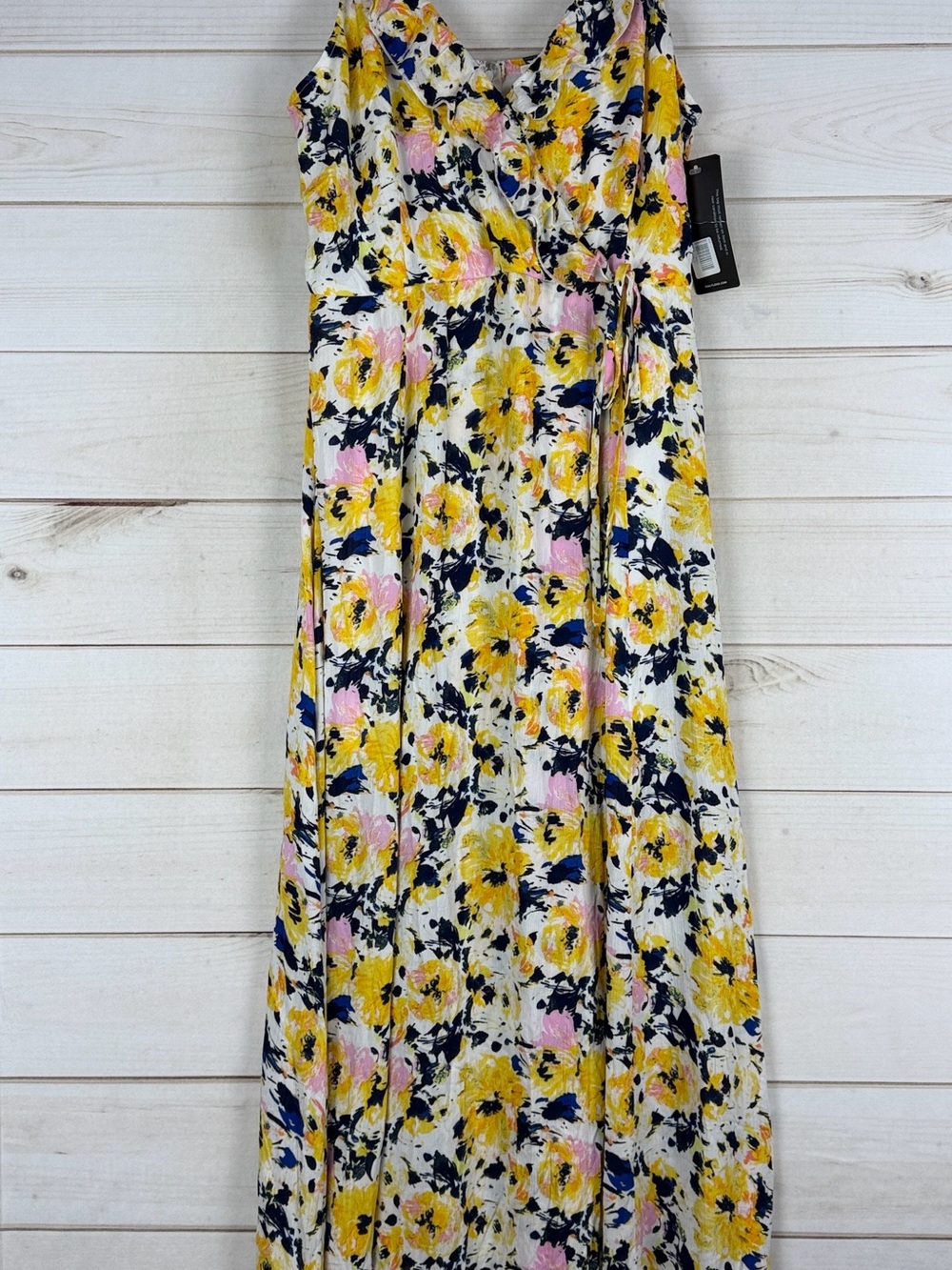 NWT Olivia Grey Maxi Dress — Yellow & Pink Floral XL - Picture 2 of 9